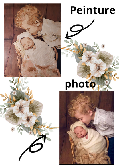 Reproduction de photo en peinture acrylique